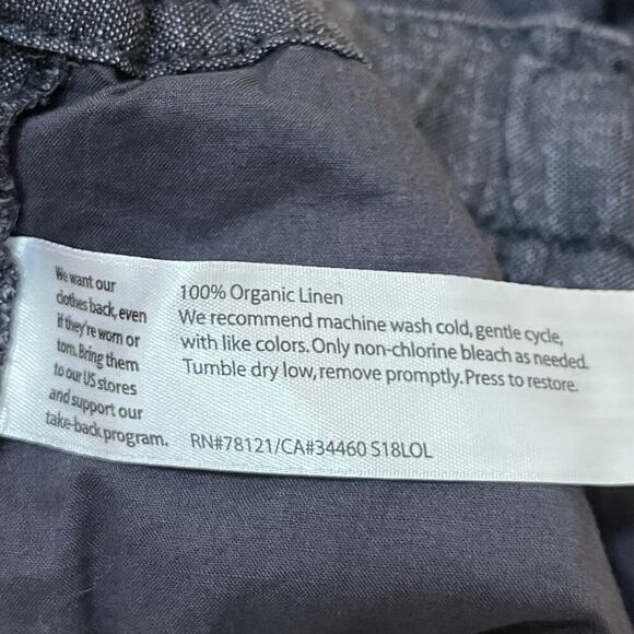 Eileen Fisher Organic Linen Easy Ankle Pants Size 3X Denim Blue Coastal NWT - Picture 8 of 8